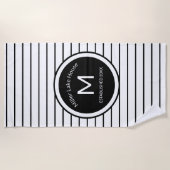 Monogrammen zwarte en Witte stripper Strandlaken (Voorkant)