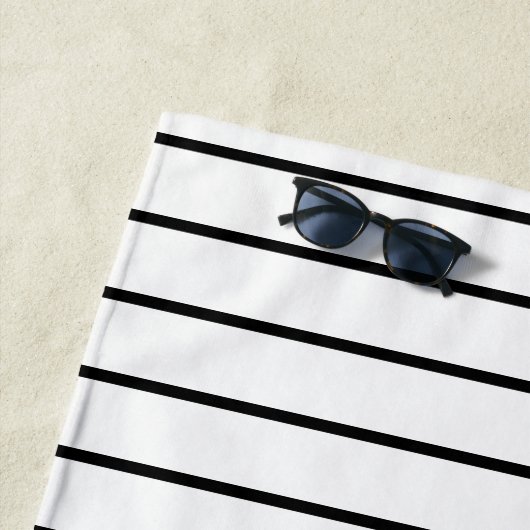 Monogrammen zwarte en Witte stripper Strandlaken (In situ)