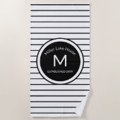Monogrammen zwarte en Witte stripper Strandlaken (Voorkant)