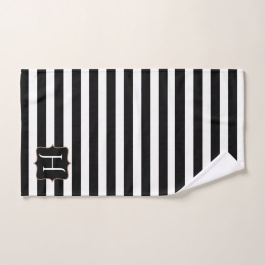Monogrammen zwarte en Witte stripset handdoekset Bad Handdoek (Handdoek)