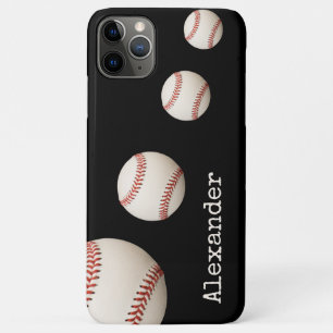 Monogrammen: zwarte honkbalsport Case-Mate iPhone case