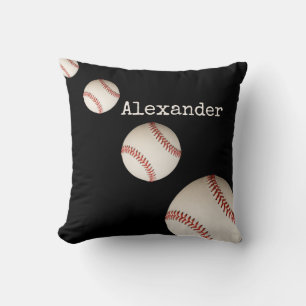 Monogrammen: zwarte honkbalsport werpt kussens