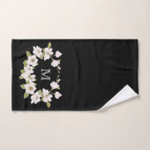 Monogrammen zwarte Magnolias-handdoekset Bad Handdoek (Handdoek)