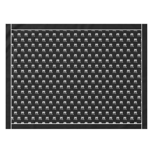 Monogrammen zwarte witte krab Nautical Coastal Tafelkleed (Voorkant (Horizontaal))