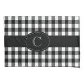 Monogrammen zwarte/witte Kussenslopen van Gingham (Voorkant-Links)