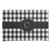 Monogrammen zwarte/witte Kussenslopen van Gingham (Voorkant-Rechts)