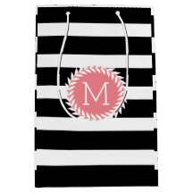 Monogrammen zwarte & witte strepen & witte poot