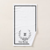 Monogrammen zwarte & witte washanddoekset bad handdoek (Handdoek)