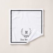Monogrammen zwarte & witte washanddoekset bad handdoek (Wasdoekje)