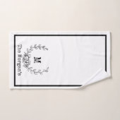 Monogrammen zwarte & witte washanddoekset bad handdoek (Handdoek)