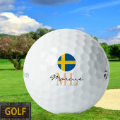 Monogrammen Zweedse vlag & Zweedse Golf Balls Golfballen