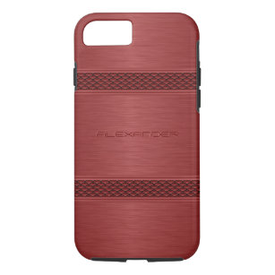 Monogrammetaal donkerrood, geborsteld aluminium bl Case-Mate iPhone case