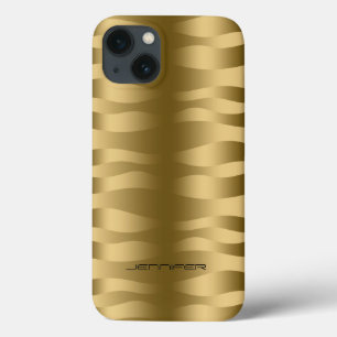 Monogrammetaal goud met zebrastripes Case-Mate iPhone case