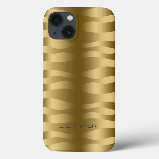 Monogrammetaal goud met zebrastripes Case-Mate iPhone case (Achterkant)