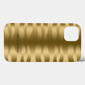 Monogrammetaal goud met zebrastripes Case-Mate iPhone case (Achterkant (horizontaal))
