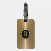 Monogrammetaal goud, roestvrij staal bagagelabel (Achterkant verticaal)