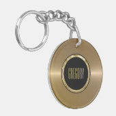 Monogrammetaal goud roestvrij staal Kijk 2 Sleutelhanger (Voorkant Links)