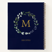 Monogrammetre Groene Salieblad Krans Recept Notitieboek (Achterkant)