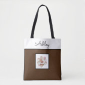 Monogrammofoonbruine canvas tas (Voorkant)