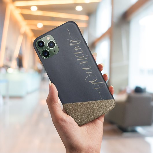 Monogrammofoondoosjes voor zeegoud glitter Case-Mate iPhone case