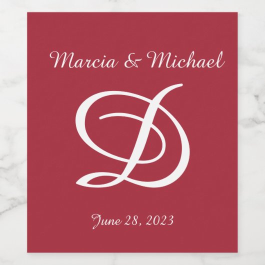 Monogrammofoonetiket Wijn Etiket (Enkel label)