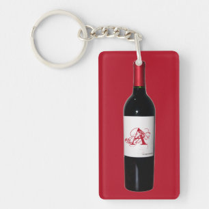 Monogrammofoonflesje Acrylische Sleutelhanger