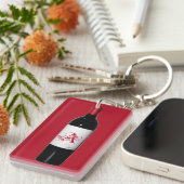 Monogrammofoonflesje Acrylische Sleutelhanger (Voorkant Rechts)