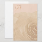 Monogrammofoongetande Roos Briefpapier (Voorkant / Achterkant)