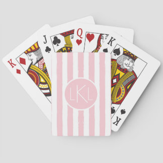 Monogrammofoonroze stripkaart voor kaartspellen pokerkaarten