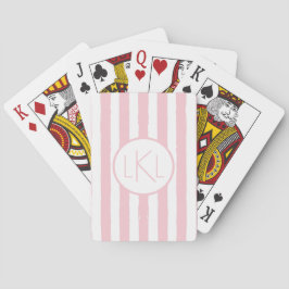 Monogrammofoonroze stripkaart voor Spelletkaarten Pokerkaarten