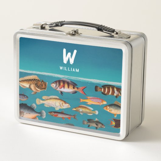 Monogrammofoonvolle vis onder de blauwe zee (Voorkant)