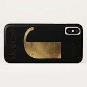 Monogrammonogram Initiaal J Black Gold Case-Mate iPhone Case (Achterkant (horizontaal))