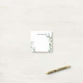 Monogramnaam botanische Waterverf olijftak Post-it® Notes (Op bureau)