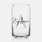Monogramnaam gepersonaliseerd script blikvorm glas (Voorkant)