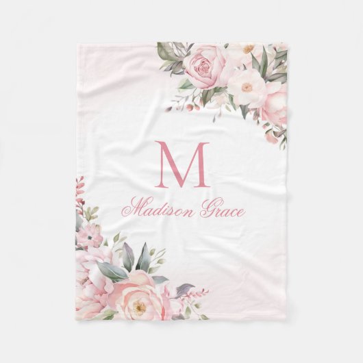 Monogramnaam Gepersonaliseerde Douane Fleece Deken (Voorkant)