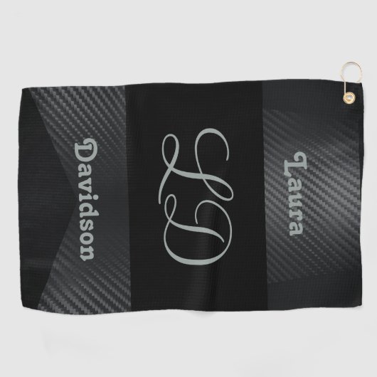 Monogramnaam Gepersonaliseerde Douane Golfhanddoek (Horizontaal)