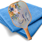 Monogramnaam Lovely Pink Soft Pastel Flowers Pickleball Paddle
