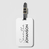 Monogramnaam Modern Minimalistisch Simplistisch Bagagelabel (Voorkant (verticaal))
