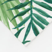 Monogramnaam moderne waterverf tropische bladeren fleece deken (Hoek)