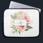 Monogramnaam Peony en Gold Flowers iPad Pro Cove Laptop Sleeve<br><div class="desc">Deze aanpasbare monogram laptoptas die is ontworpen om te coördineren met ons collectie van Peony en Gold, is voorzien van luchtige roze en gouden pony's met een groen foliezakje met een klassiek letterteken. Klik hierboven op de knop "AANPASSEN" voor een geavanceerdere aanpassing van dit ontwerp. Opmerking: goudfolie is een gedrukt...</div>