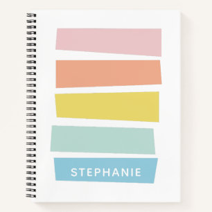 Monogramnaam van de Cute Geometric Pastel Shapes Notitieboek