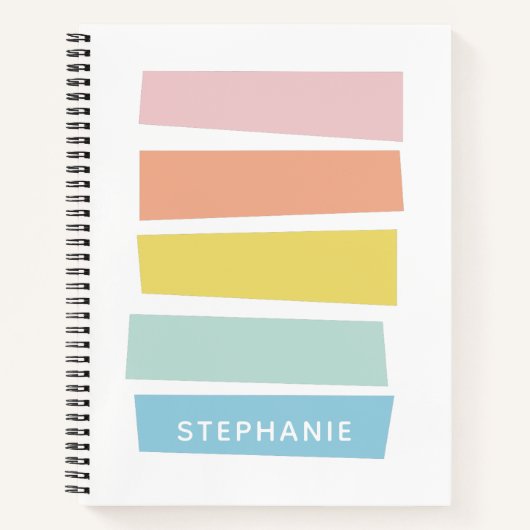 Monogramnaam van de Cute Geometric Pastel Shapes Notitieboek (Voorkant)