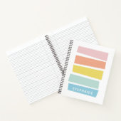 Monogramnaam van de Cute Geometric Pastel Shapes Notitieboek (Binnen)