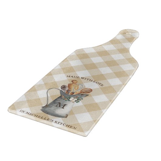 Monogramnaam van de kwekerij Charcuterie board Snijplank (Hoek)