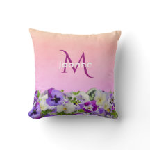 Monogramnaam Violet roze florals