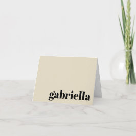 Monogramnaam voor zwarte en beige oude typografie notitiekaartje