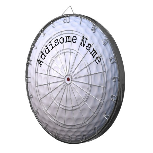 Monogramnaam witte golfbal Dart Board Dartbord (Voorkant Rechts)