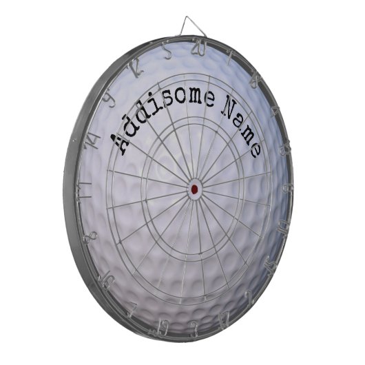 Monogramnaam witte golfbal Dart Board Dartbord (Voorkant Links)