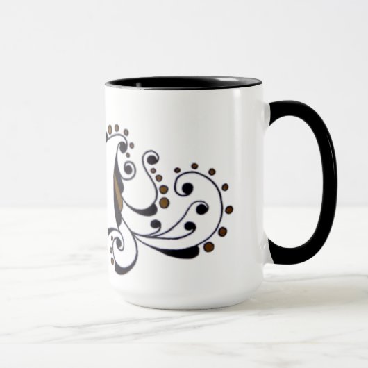 Monogramontwerp voeg uw initiaal/naam/enz. toe. mok (Rechts)