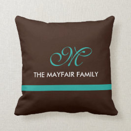Monogramontwerp voor de Blauwgroen familie van de Kussen
